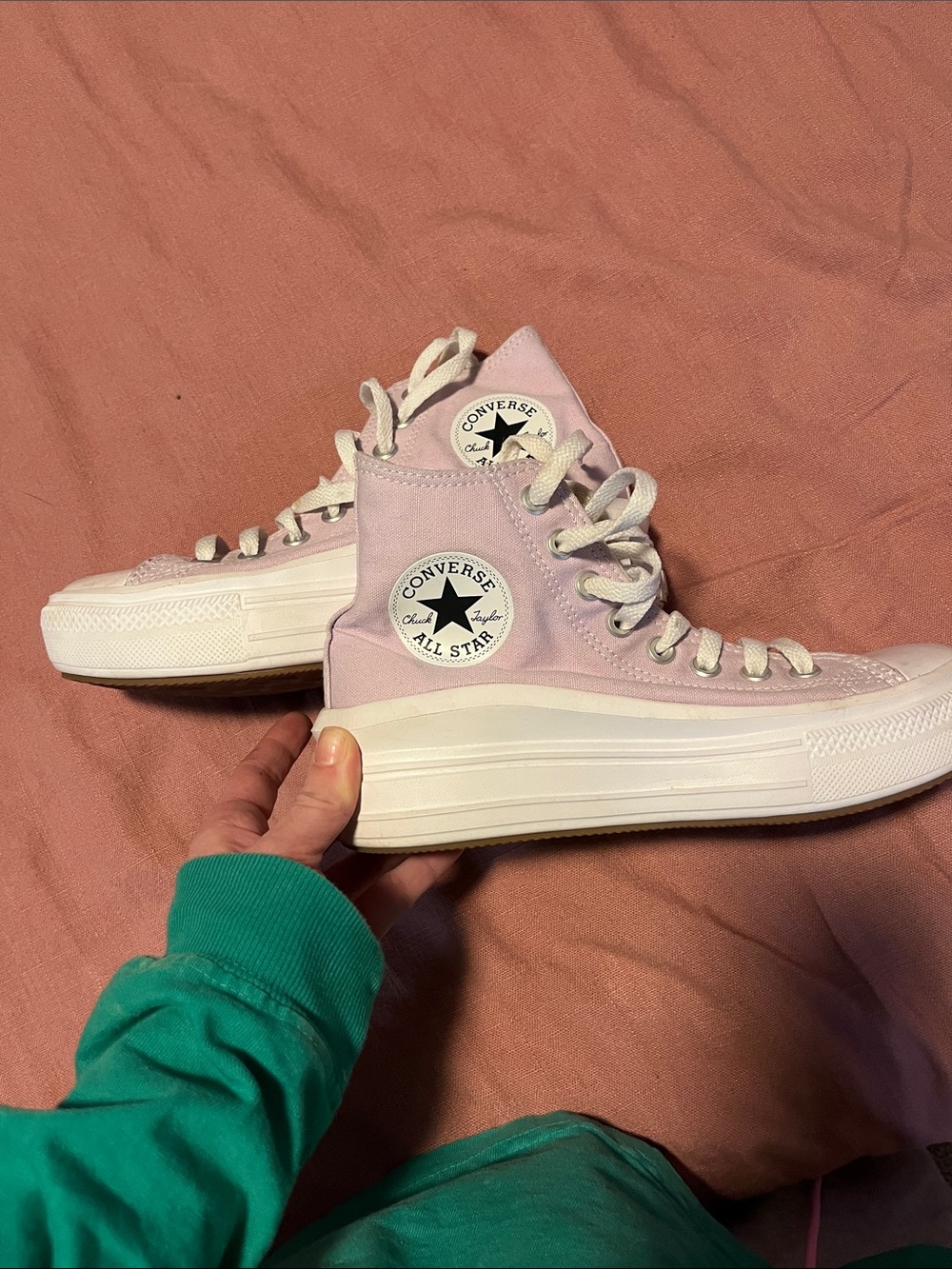 Converse High Top Platform Sneakers - Pale Lavender/Pink